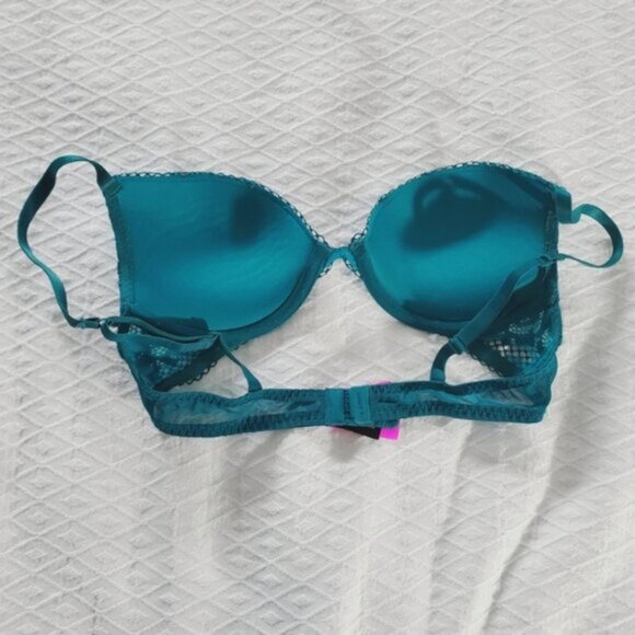 La Senza Lightly Lined Vibrant Blue/Teal Plunge "Obsession" Bra- 32B - Picture 4 of 16